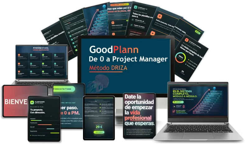 El curso De 0 a PM: módulos y plantillas del método DRIZA